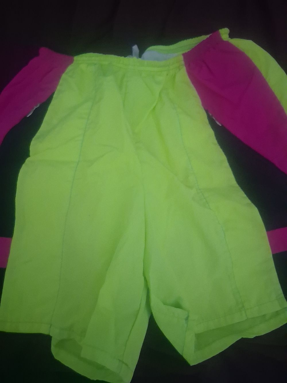 Vintage Neon Green and Pink Athletic Shorts - Unbranded